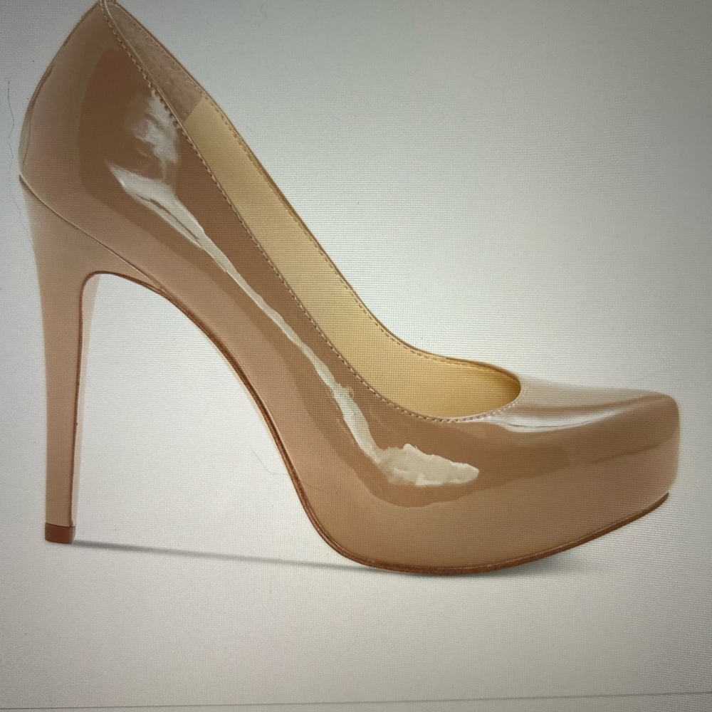 Jessica Simpson Parisah Platform Stiletto Pump in medium beige patent size 9M - Picture 4 of 4